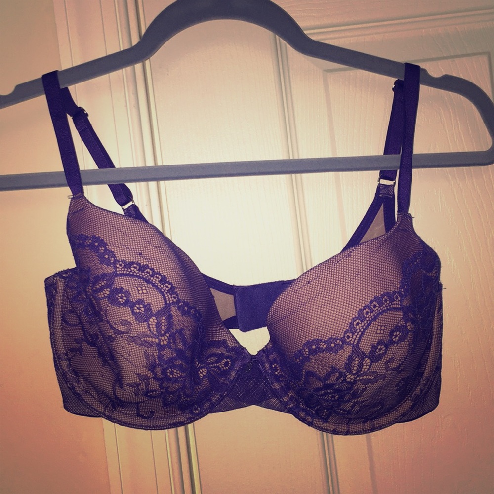 Lacy nude and purple VS bra!